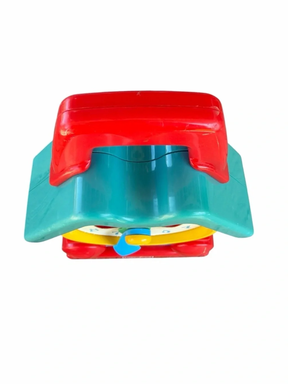 VTG 1994 Fisher-Price Musical Teaching Clock Wind-Up Toy Primary Colors Works!